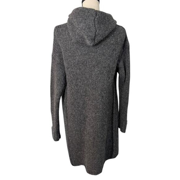 Raquel Allegra Dark Gray Alpaca Wool Hooded Longline Sweater 1 / Small Warm Cozy - Picture 3 of 8